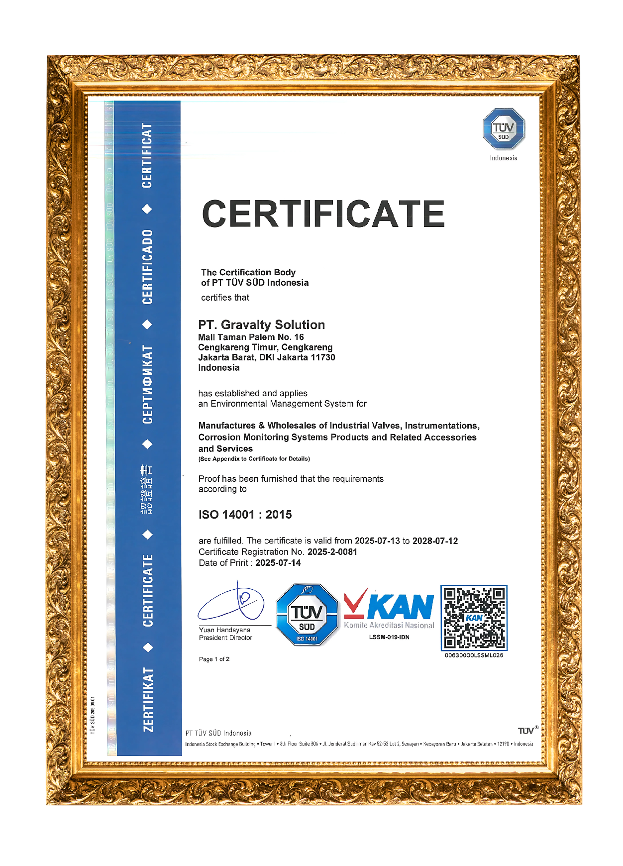 🌿 ISO 14001 : 2015 – Environmental Management System Certification
